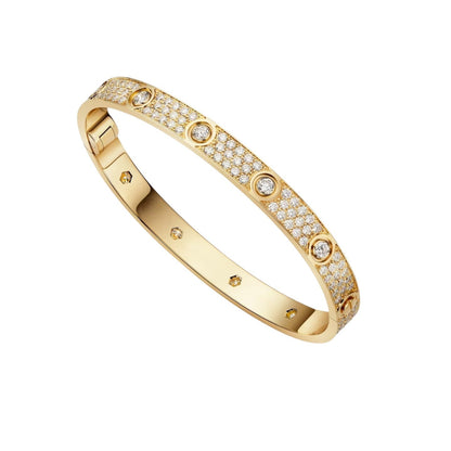 [Novalux]CLASSIC 6.1MM LOVE BANGLE - 10-DIAMOND FULL PAVÉ