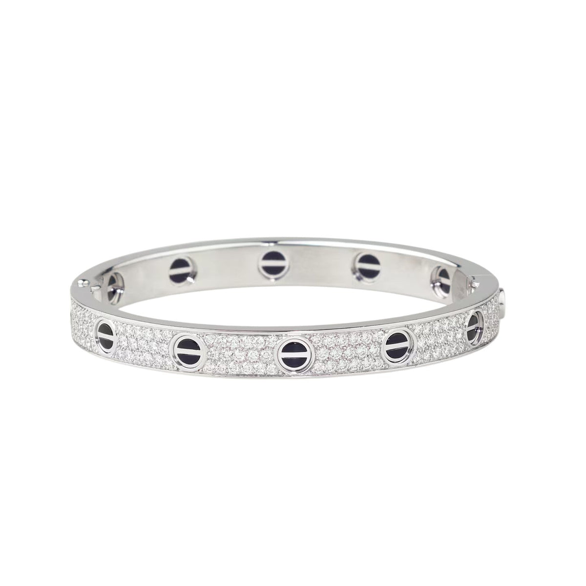 [Novalux]CLASSIC 6.1MM LOVE BANGLE - DIAMOND PAVÉ & BLACK CERAMIC