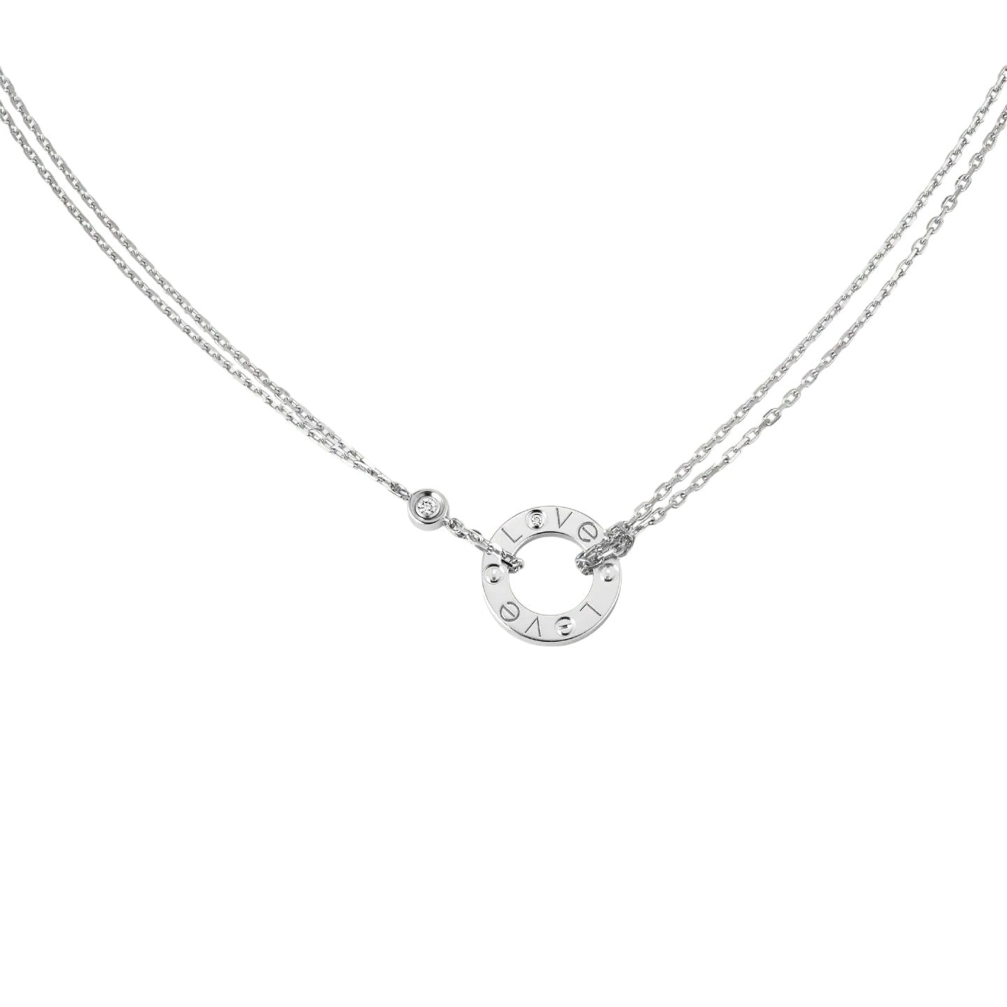 [Novalux]LOVE CIRCULAR PENDANT 2-DIAMOND NECKLACE