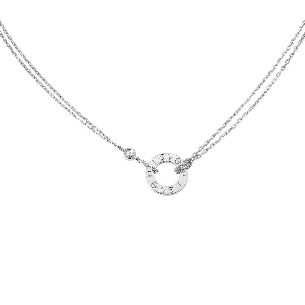 [Novalux]LOVE CIRCULAR PENDANT 2-DIAMOND NECKLACE
