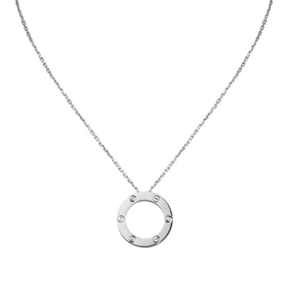 [Novalux]LOVE LARGE CIRCULAR PENDANT 3-DIAMOND NECKLACE