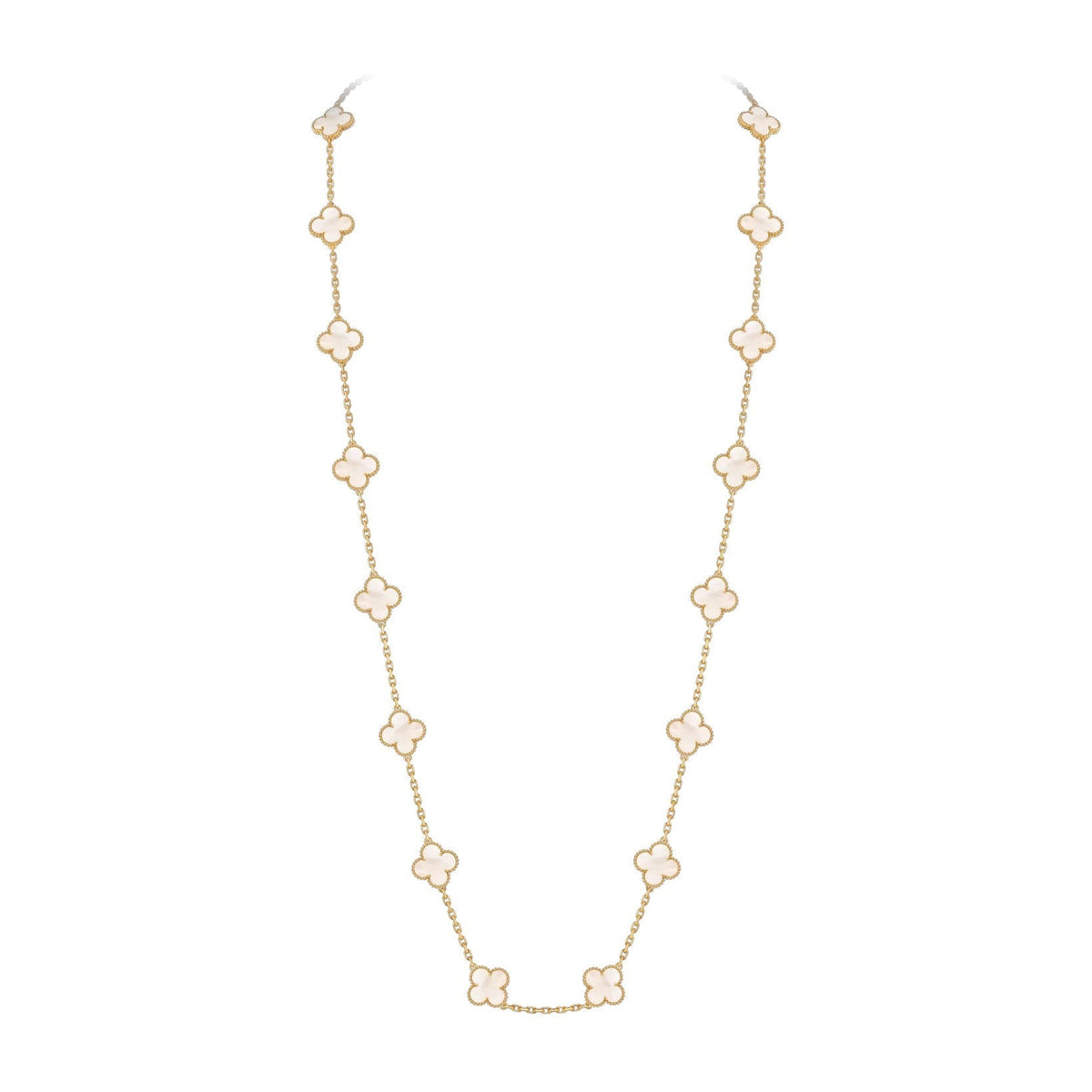 [Novalux]CLASSIC 20-MOTIF LUCKY CLOVER LONG NECKLACE GOLD COLLECTION