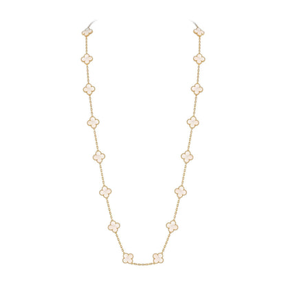 [Novalux]CLASSIC 20-MOTIF LUCKY CLOVER LONG NECKLACE GOLD COLLECTION