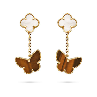 [Novalux]CLOVER DUAL-MOTIF STATEMENT STUD EARRINGS - DOUBLE-CHARM COLLECTION