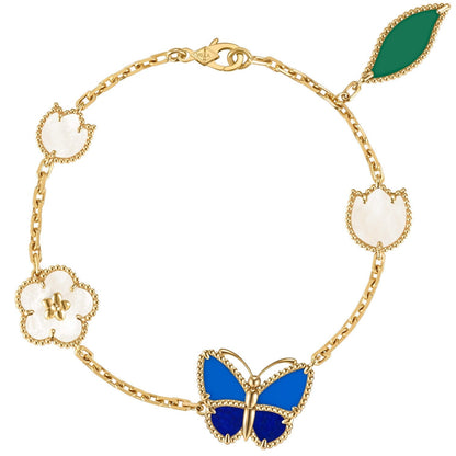 [Novalux]SPRING ENCHANTMENT BUTTERFLY & FLORAL CHARM BRACELET