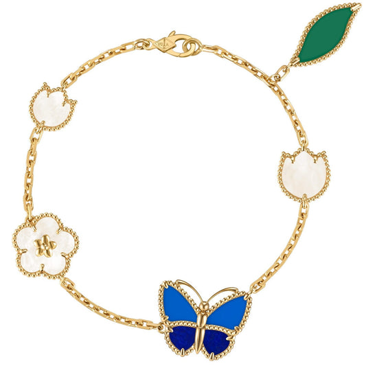 [Novalux]SPRING ENCHANTMENT BUTTERFLY & FLORAL CHARM BRACELET