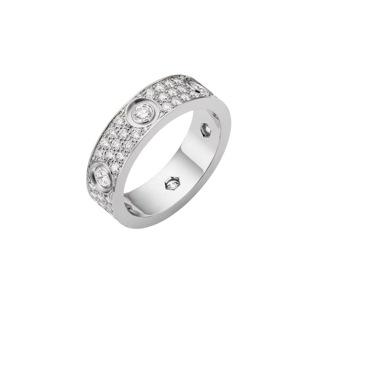 [Novalux]LOVE 5.5MM FULL-PAVÉ 6-DIAMOND RING