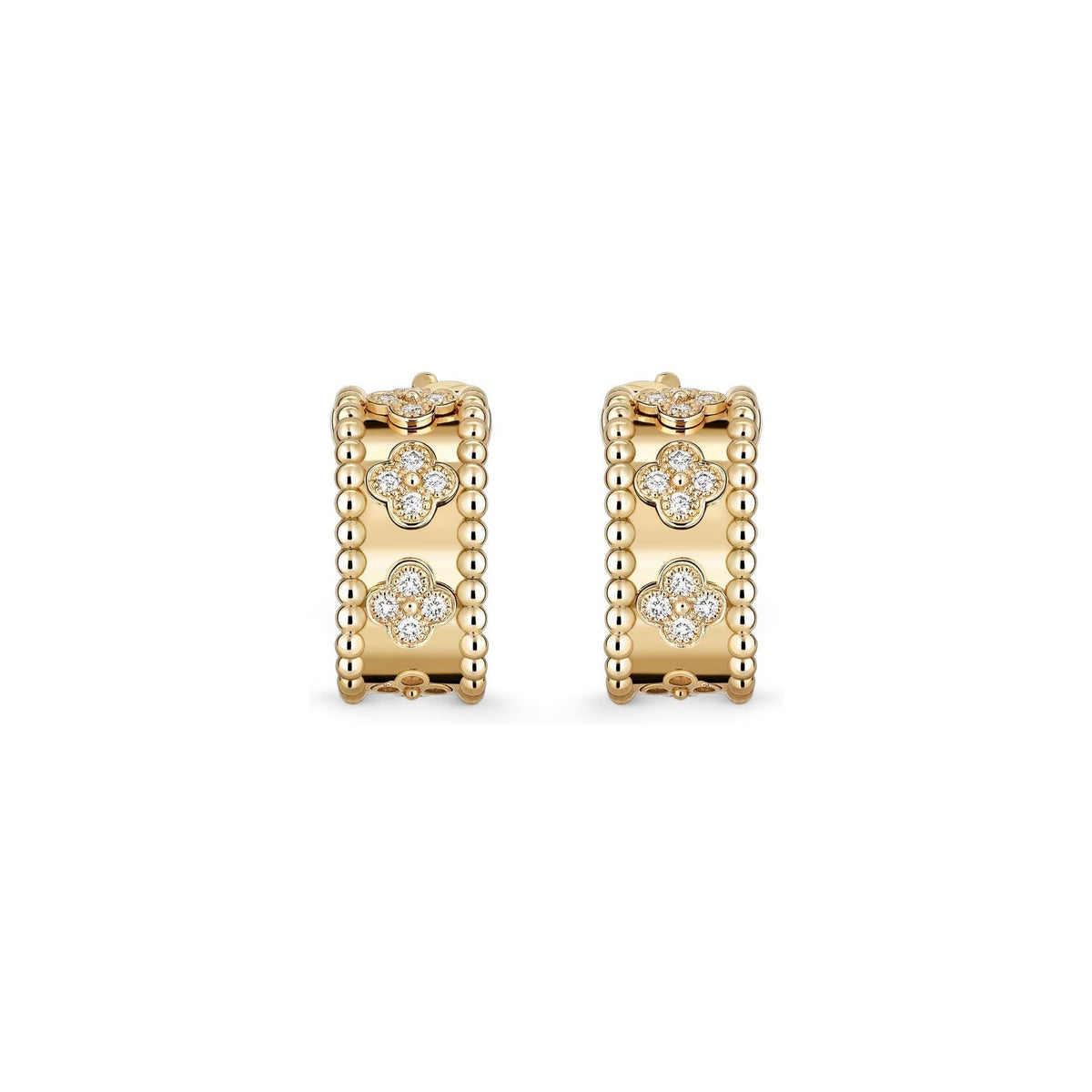 [Novalux]KALEIDOSCOPE CLOVER HOOP EARRINGS