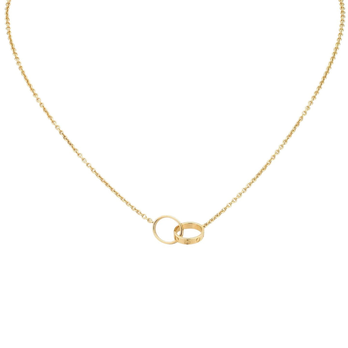 [Novalux]LOVE DOUBLE-RING INTERLOCKED NECKLACE