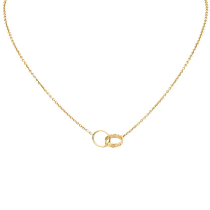 [Novalux]LOVE DOUBLE-RING INTERLOCKED NECKLACE