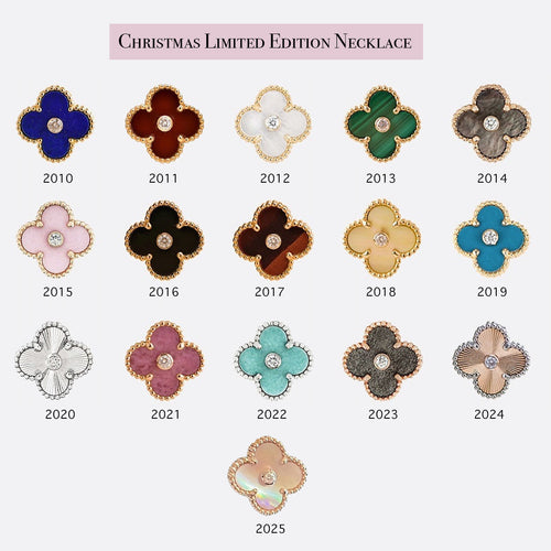 [Novalux]LIMITED EDITION CHRISTMAS CLOVER FLOWER NECKLACE - 15MM ANNUAL COLLECTIBLE PENDANT