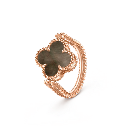 [Novalux]LUCKY CLOVER ROSE GOLD REVERSIBLE RING