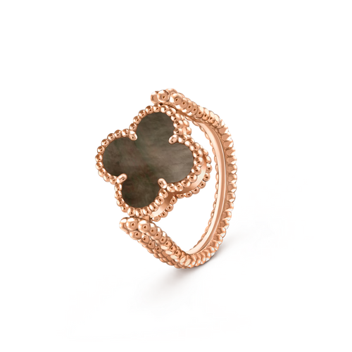 [Novalux]LUCKY CLOVER ROSE GOLD REVERSIBLE RING