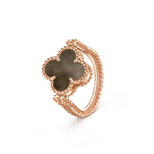[Novalux]LUCKY CLOVER ROSE GOLD REVERSIBLE RING