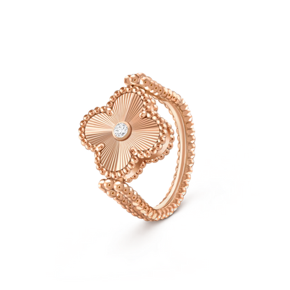 [Novalux]LUCKY CLOVER ROSE GOLD REVERSIBLE RING