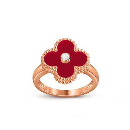 [Novalux]LUCKY CLOVER DIAMOND-ACCENT ROSE GOLD RING COLLECTION