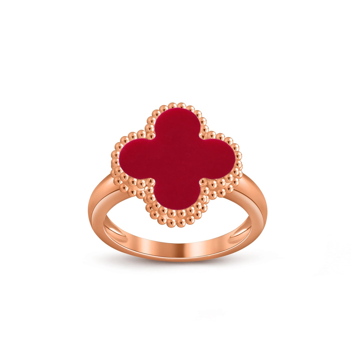 [Novalux]LUCKY CLOVER VINTAGE ROSE GOLD RING COLLECTION