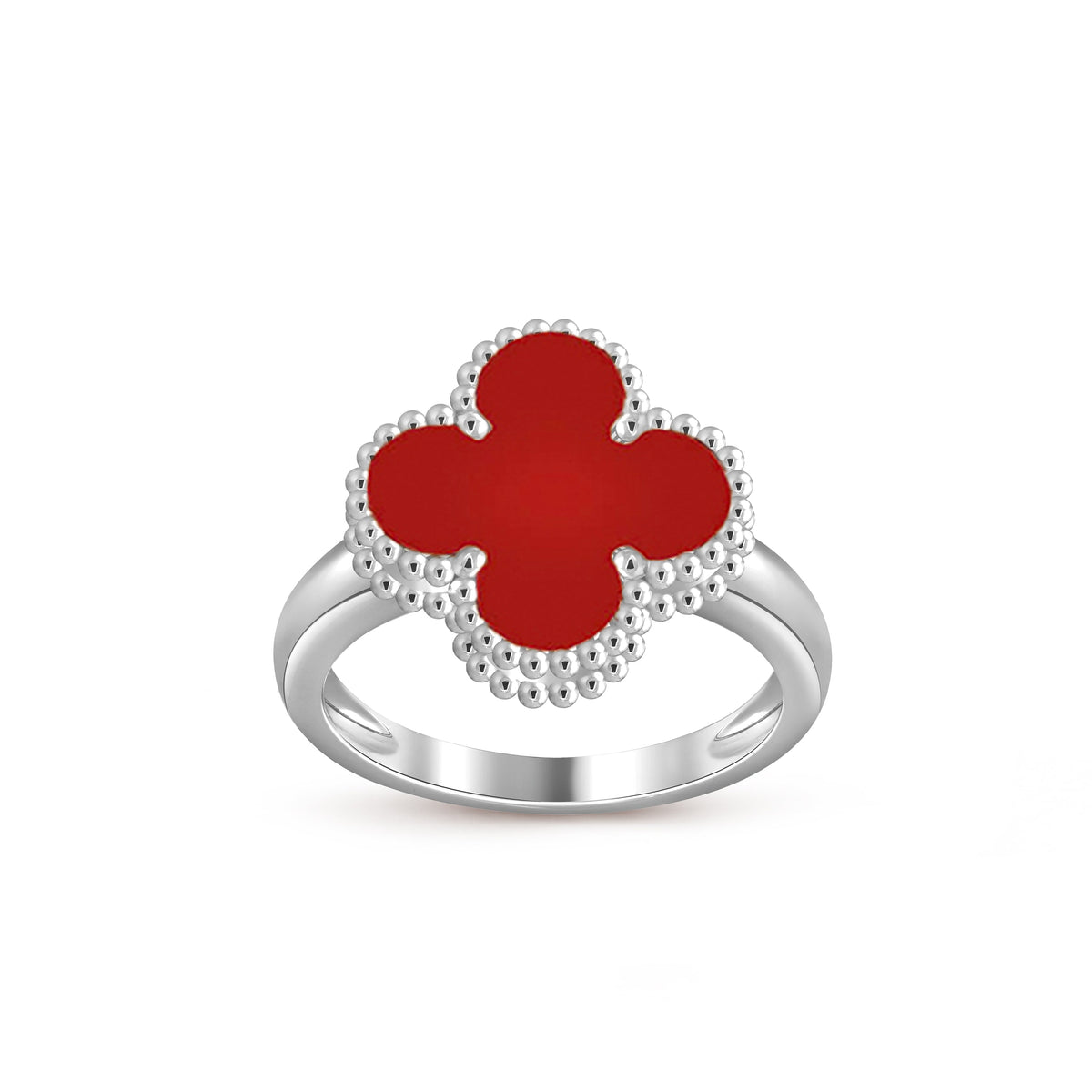 [Novalux]LUCKY CLOVER VINTAGE WHITE GOLD RING COLLECTION