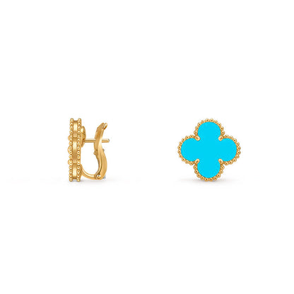 [Novalux]15MM CLOVER FLOWER STUD EARRINGS GOLD COLLECTION