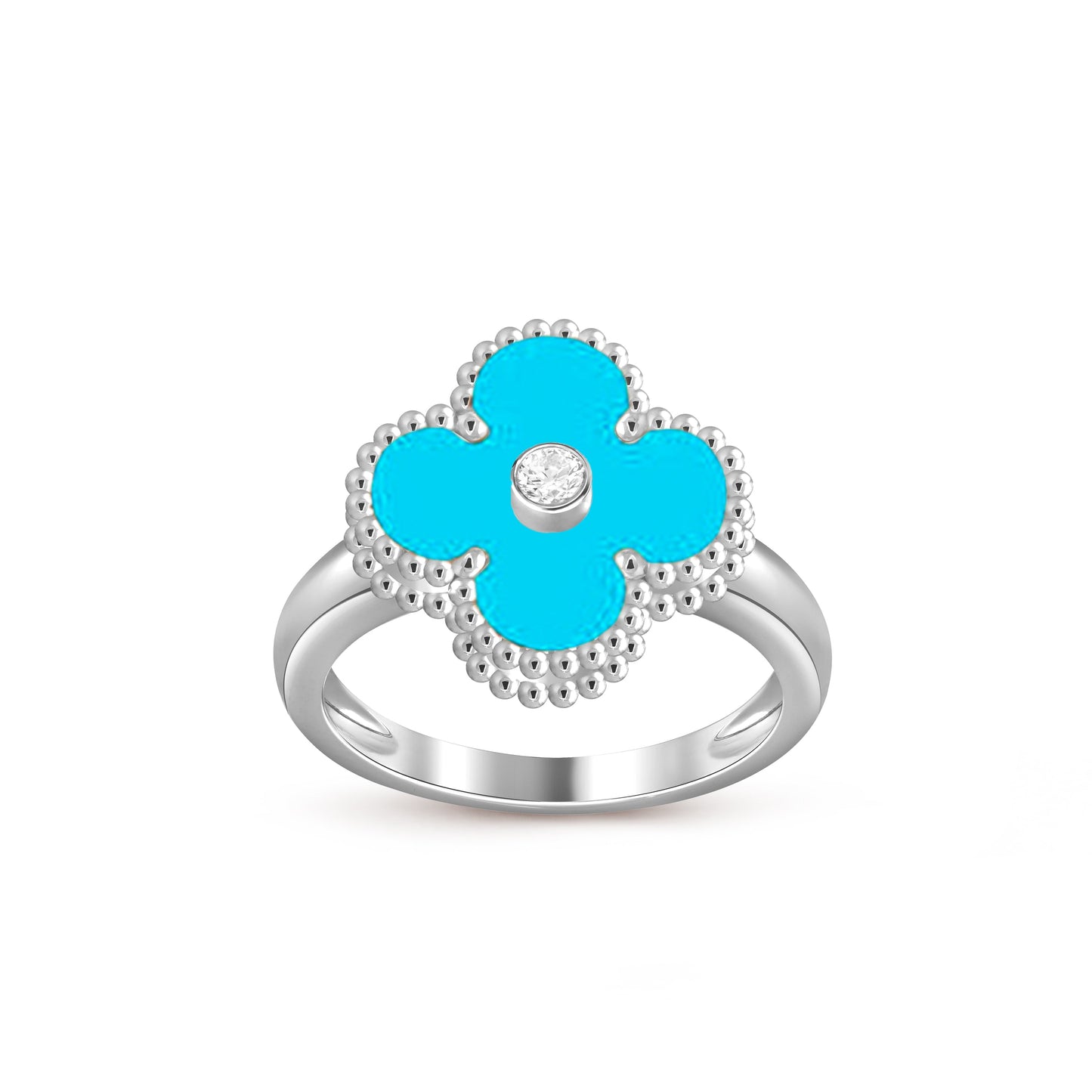 [Novalux]LUCKY CLOVER DIAMOND-ACCENT WHITE GOLD RING COLLECTION
