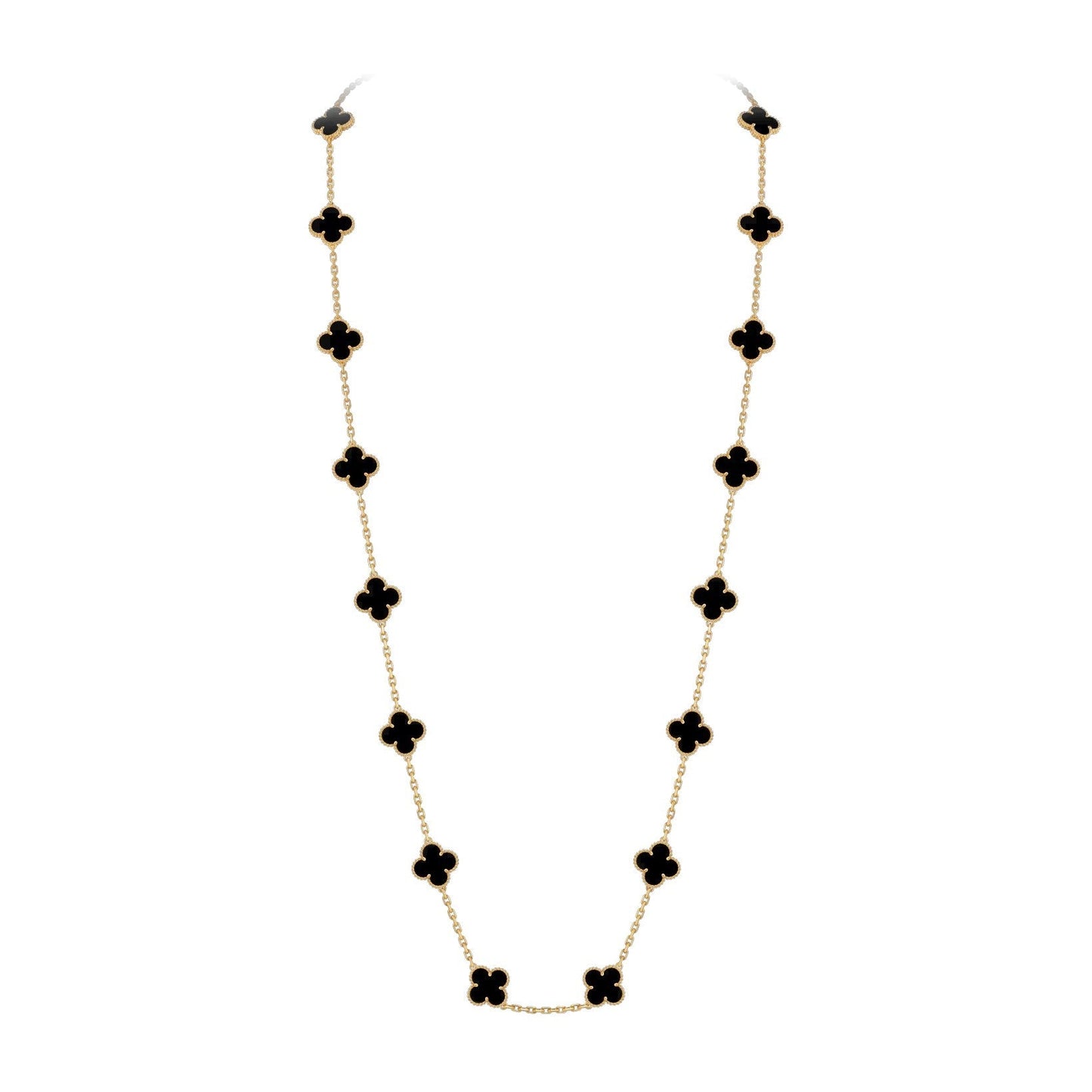 [Novalux]CLASSIC 20-MOTIF LUCKY CLOVER LONG NECKLACE GOLD COLLECTION
