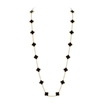 [Novalux]CLASSIC 20-MOTIF LUCKY CLOVER LONG NECKLACE GOLD COLLECTION