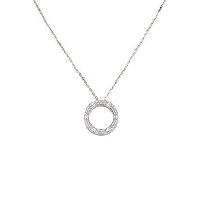 [Novalux]LOVE LARGE CIRCULAR PENDANT FULL-PAVÉ DIAMOND NECKLACE