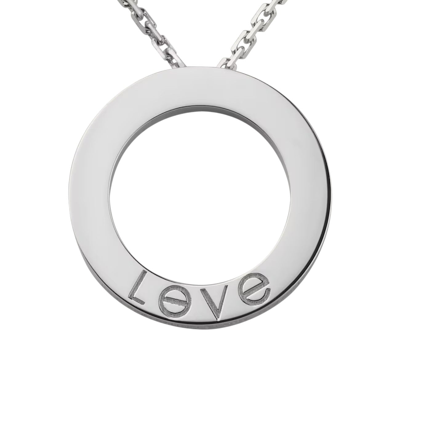 [Novalux]LOVE LARGE CIRCULAR PENDANT 3-DIAMOND NECKLACE