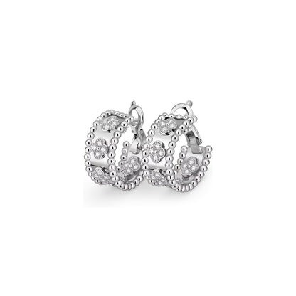 [Novalux]KALEIDOSCOPE CLOVER HOOP EARRINGS