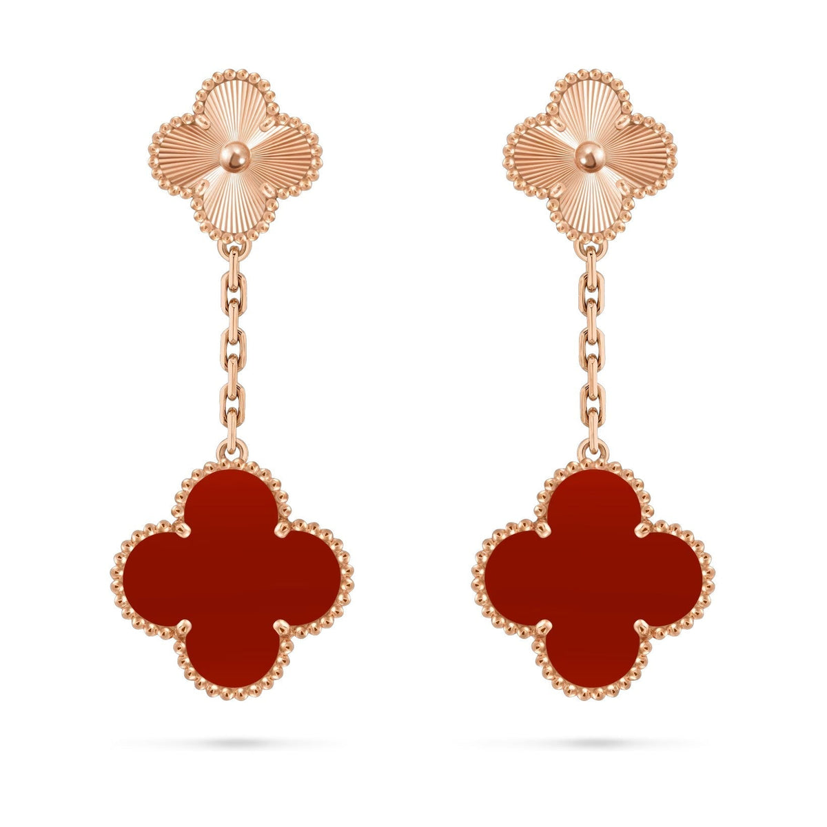 [Novalux]CLOVER DUAL-MOTIF STATEMENT STUD EARRINGS - DOUBLE-CHARM COLLECTION