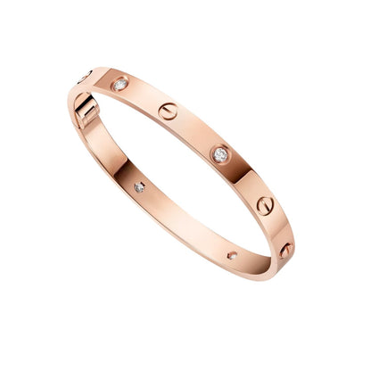 [Novalux]CLASSIC 6.1MM LOVE SINGLE-SCREW CLOSURE BANGLE - 4-DIAMOND