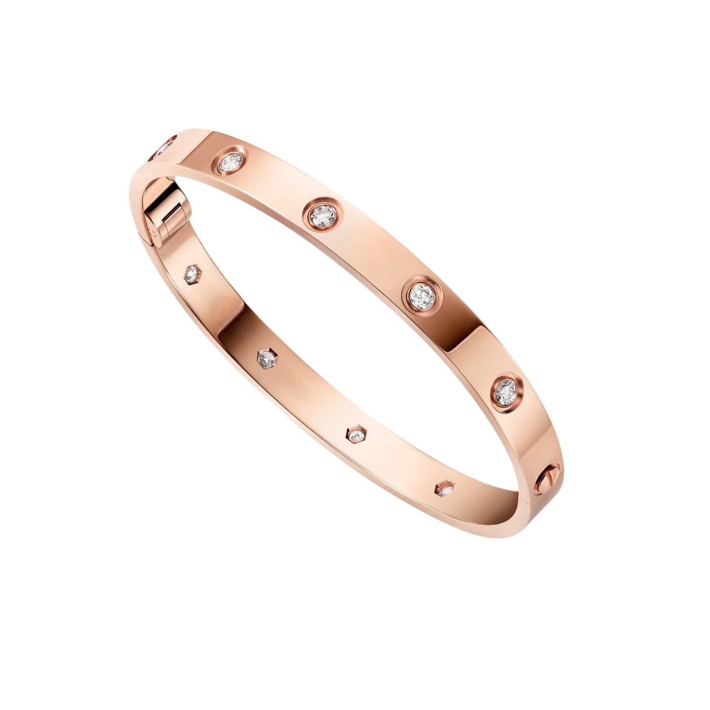 [Novalux]CLASSIC 6.1MM LOVE SINGLE-SCREW CLOSURE BANGLE - 10-DIAMOND
