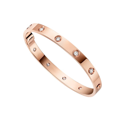 [Novalux]CLASSIC 6.1MM LOVE SINGLE-SCREW CLOSURE BANGLE - 10-DIAMOND