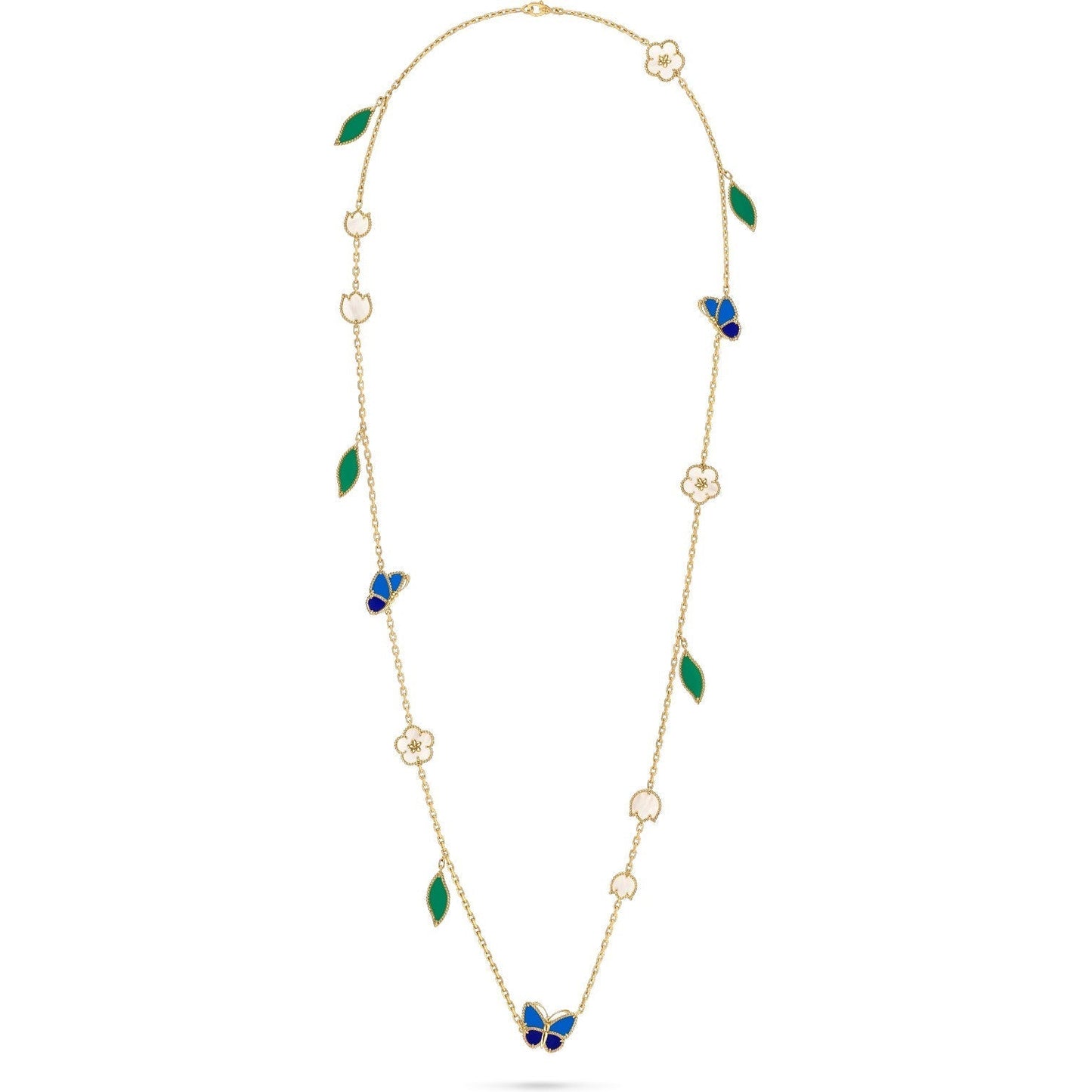 [Novalux]LUCKY SPRING BUTTERFLY & FLOWER STATEMENT NECKLACE - 15-MOTIF FLORAL DESIGN