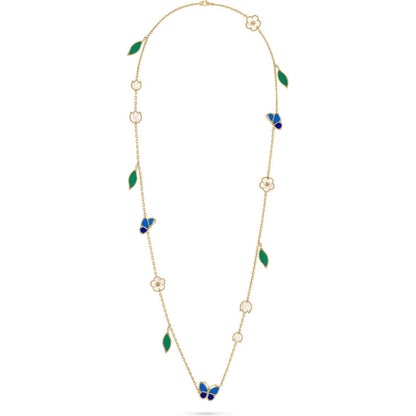 [Novalux]LUCKY SPRING BUTTERFLY & FLOWER STATEMENT NECKLACE - 15-MOTIF FLORAL DESIGN