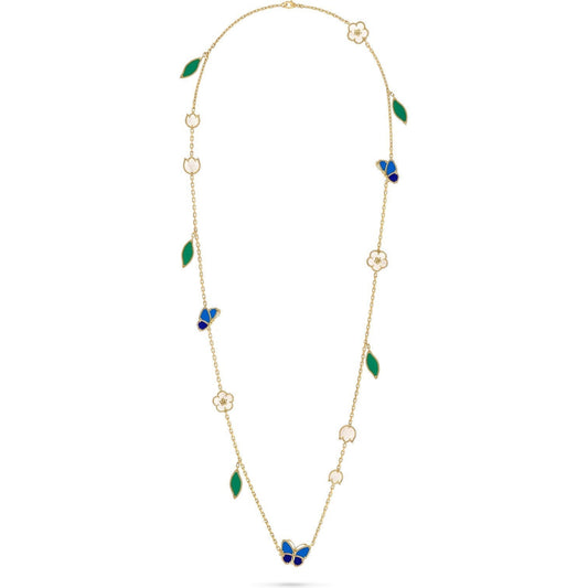 [Novalux]LUCKY SPRING BUTTERFLY & FLOWER STATEMENT NECKLACE - 15-MOTIF FLORAL DESIGN