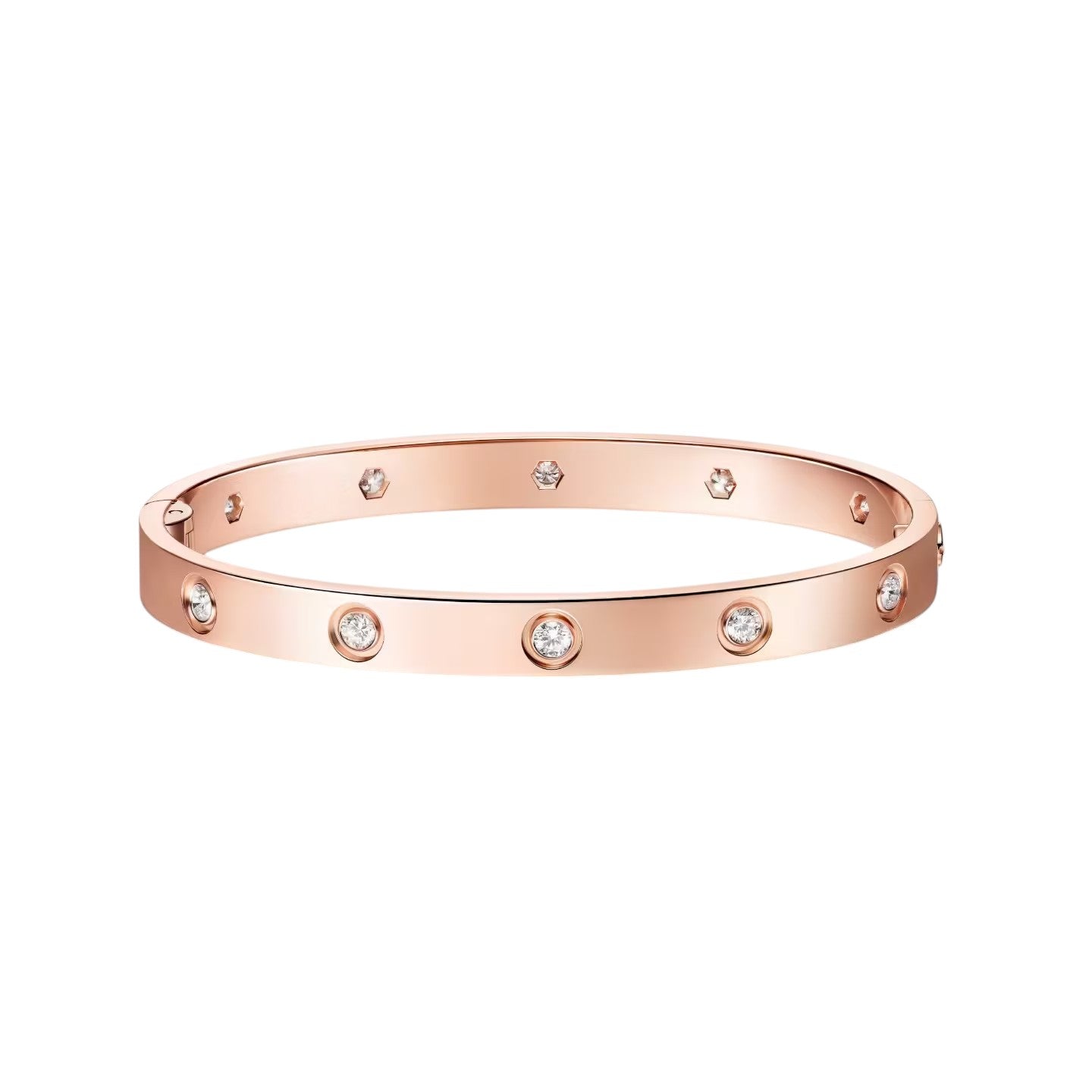 [Novalux]CLASSIC 6.1MM LOVE SINGLE-SCREW CLOSURE BANGLE - 10-DIAMOND