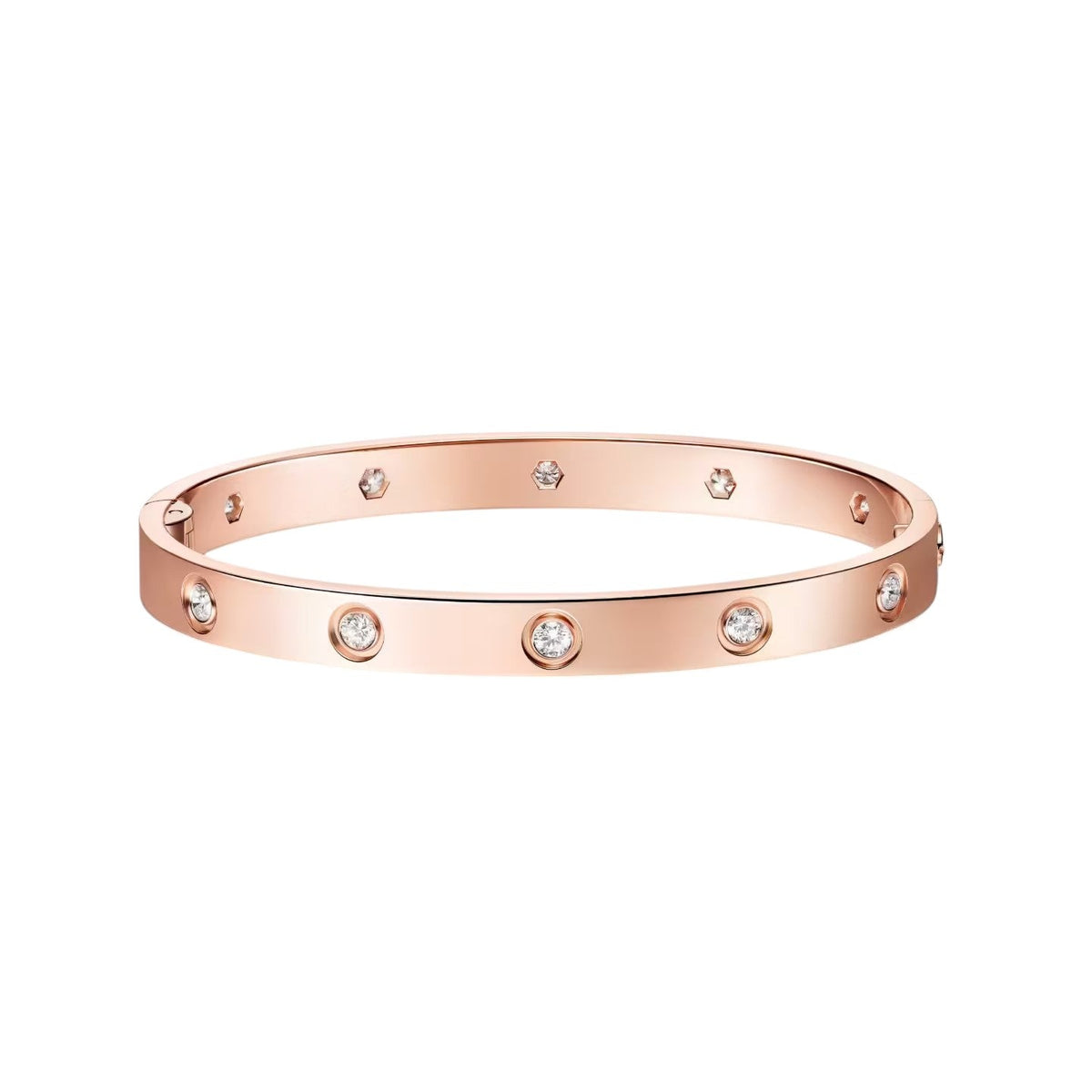 [Novalux]CLASSIC 6.1MM LOVE SINGLE-SCREW CLOSURE BANGLE - 10-DIAMOND