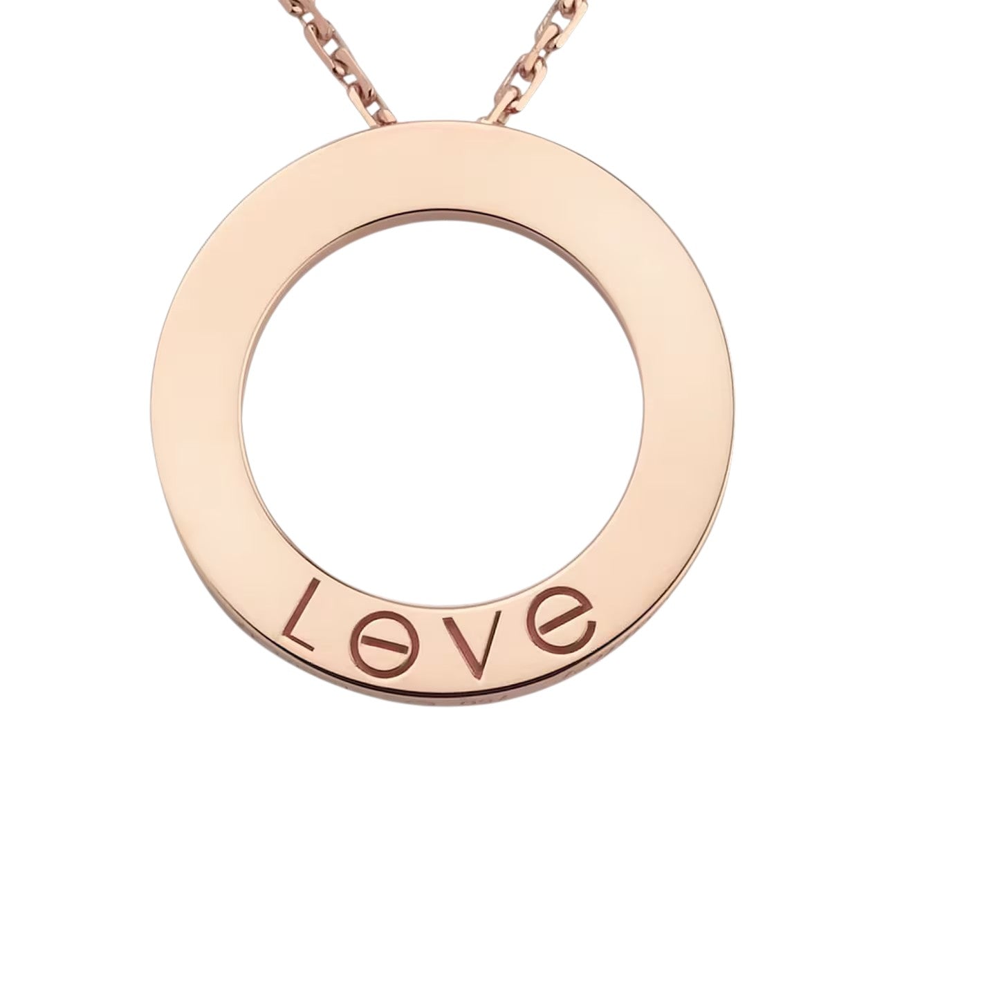 [Novalux]LOVE LARGE CIRCULAR PENDANT 3-DIAMOND NECKLACE