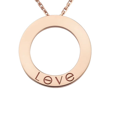 [Novalux]LOVE LARGE CIRCULAR PENDANT 3-DIAMOND NECKLACE