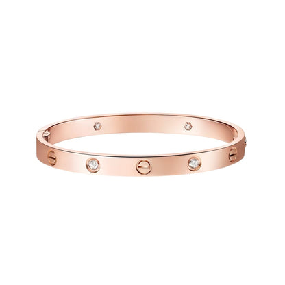 [Novalux]CLASSIC 6.1MM LOVE SINGLE-SCREW CLOSURE BANGLE - 4-DIAMOND