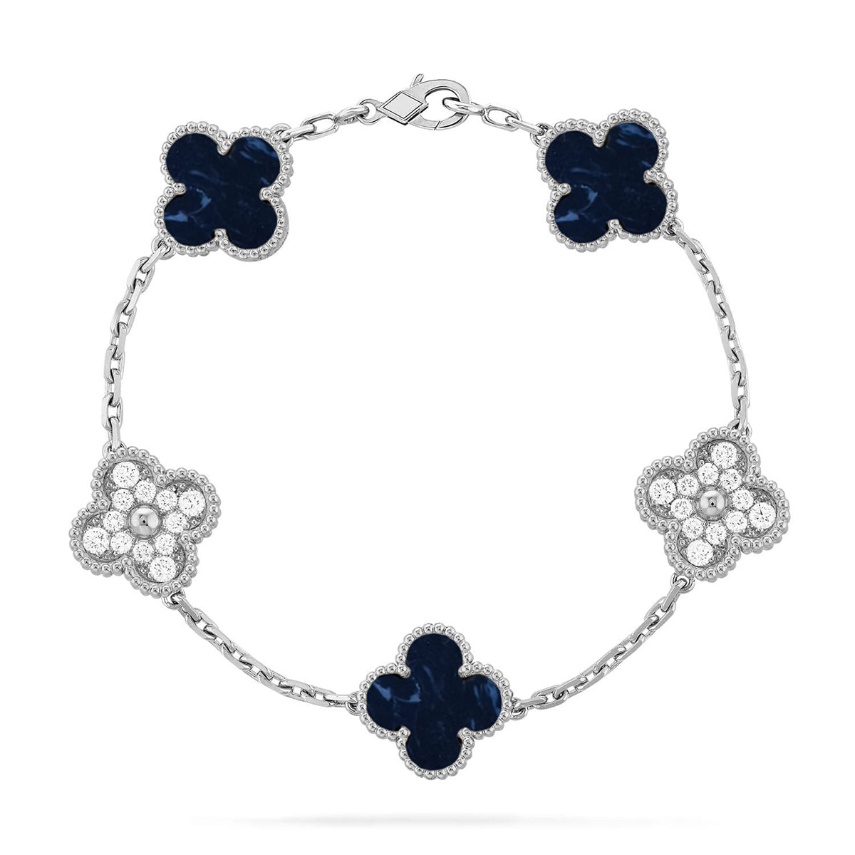 [Novalux]LUCKY CLOVER 5-MOTIF BRACELET - PIETERSITE COLLECTION