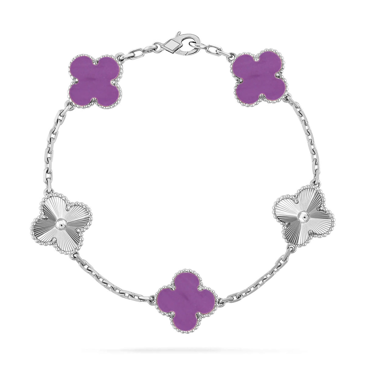[Novalux]LUCKY CLOVER 5-MOTIF BRACELET - VIOLET COLLECTION