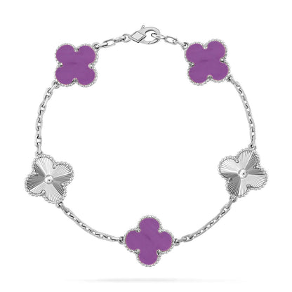 [Novalux]LUCKY CLOVER 5-MOTIF BRACELET - VIOLET COLLECTION