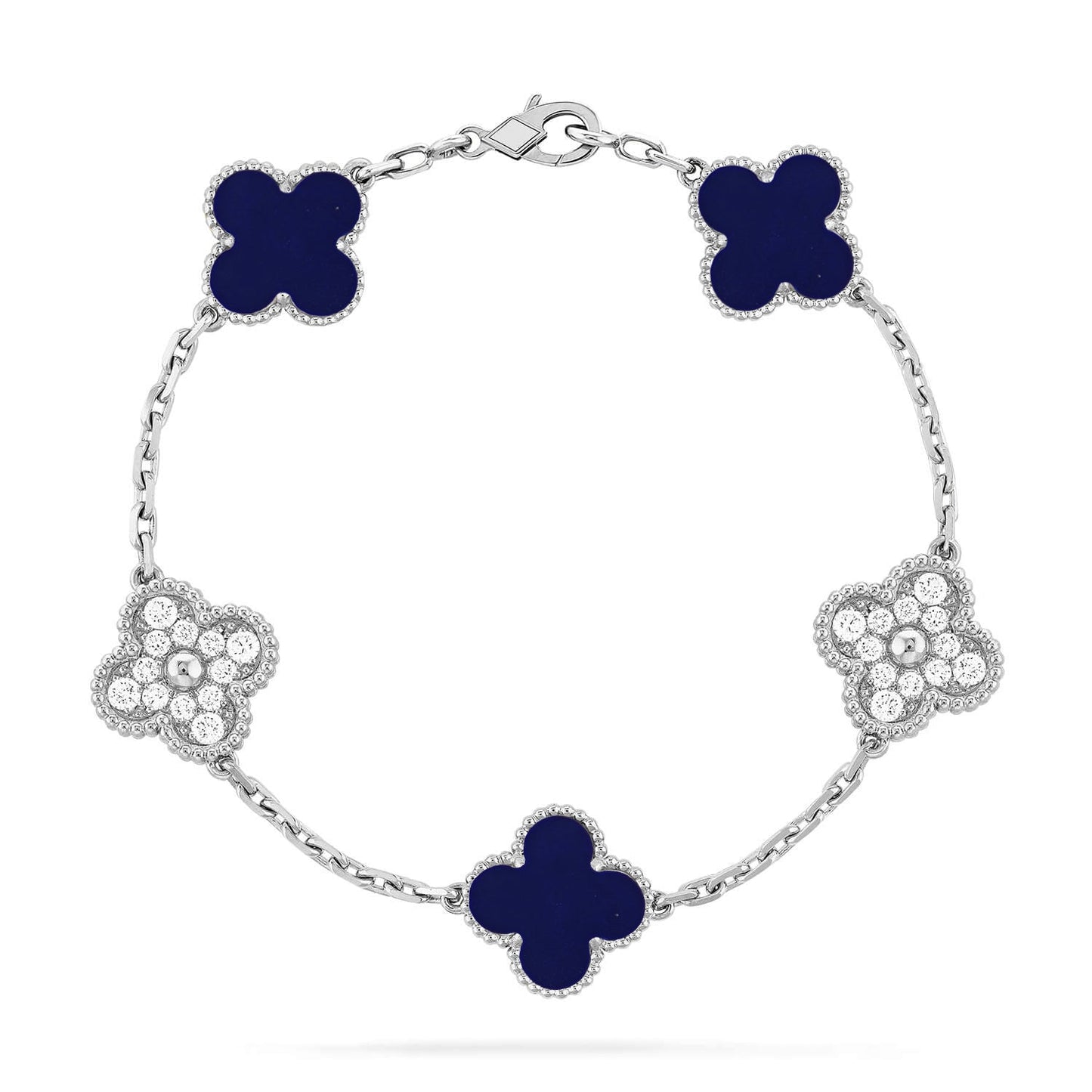 [Novalux]LUCKY CLOVER 5-MOTIF BRACELET - LAPIS LAZULI COLLECTION
