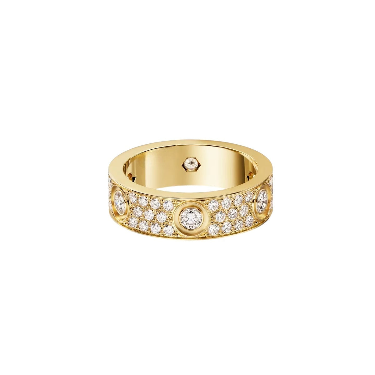 [Novalux]LOVE 5.5MM FULL-PAVÉ 6-DIAMOND RING