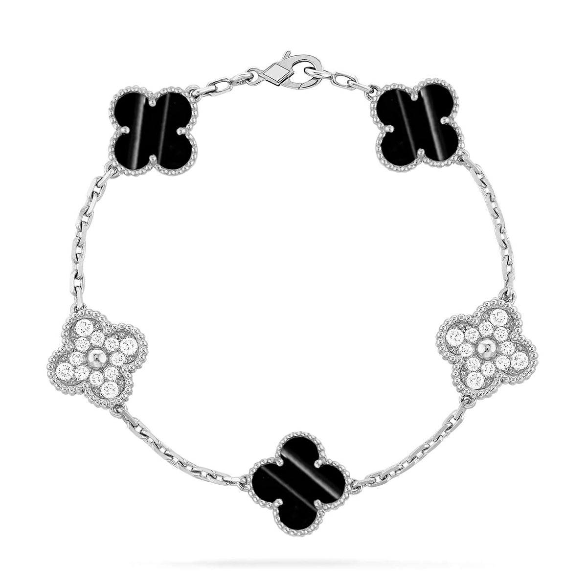 [Novalux]LUCKY CLOVER 5-MOTIF BRACELET - PULSE STONE COLLECTION