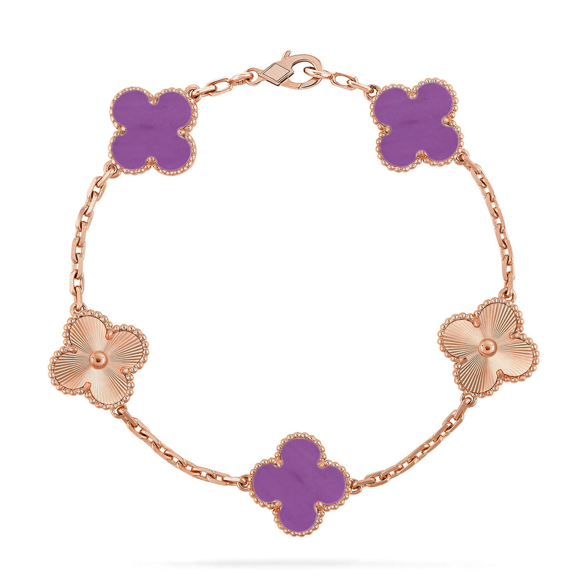 [Novalux]LUCKY CLOVER 5-MOTIF BRACELET - VIOLET COLLECTION