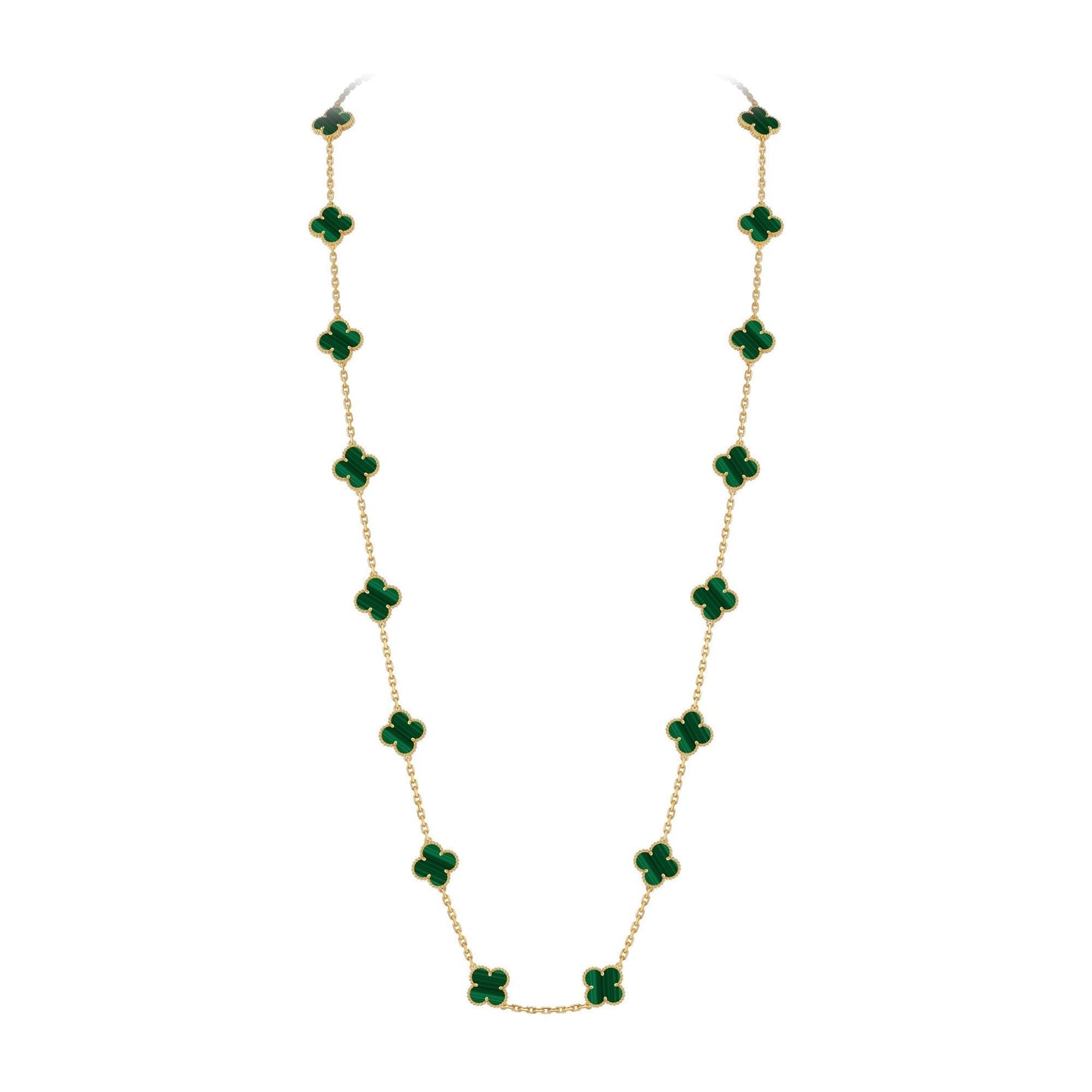 [Novalux]CLASSIC 20-MOTIF LUCKY CLOVER LONG NECKLACE GOLD COLLECTION