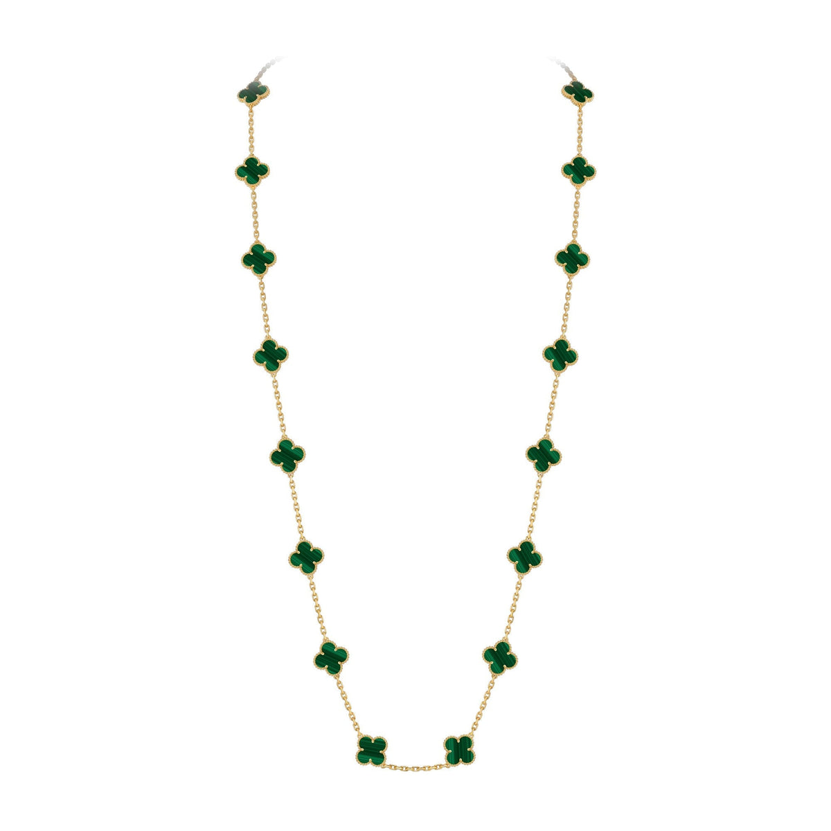 [Novalux]CLASSIC 20-MOTIF LUCKY CLOVER LONG NECKLACE GOLD COLLECTION
